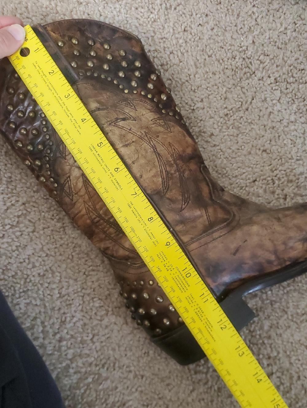 Frye Leather Boots Western Cowgirl Studded Design Women's Size 7.5 - Picture 10 of 11